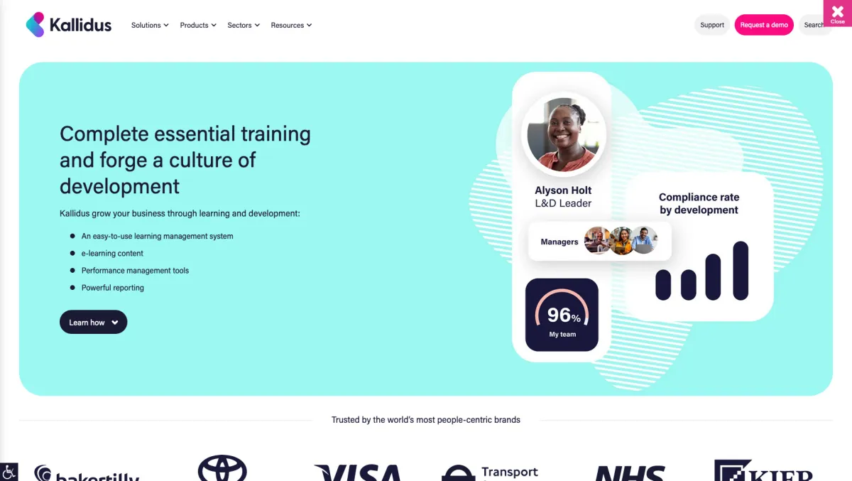 Interface Kallidus Learn : fonctionnalités, prix, alternatives
