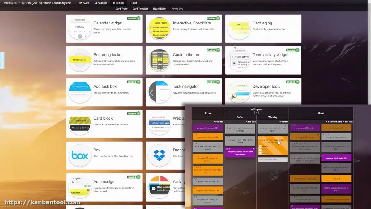 Interface Kanban Tool: image, ergonomie, alternatives Interface Kanban Tool: image, ergonomie, alternatives