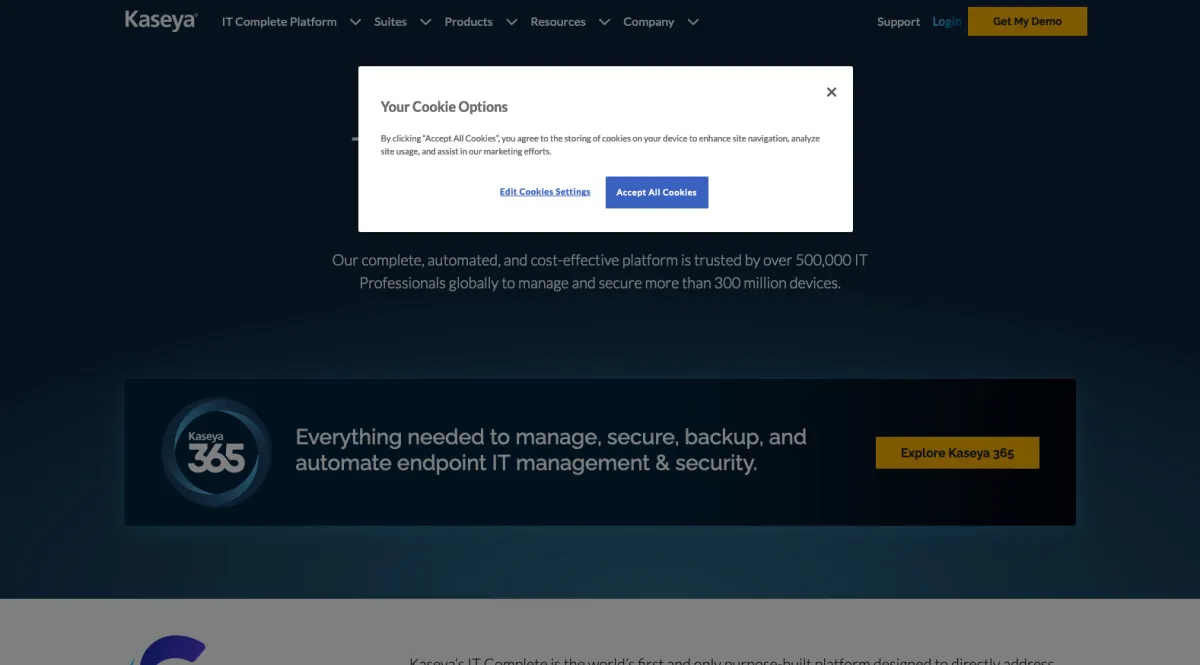 Interface Kaseya : fonctionnalités, prix, alternatives