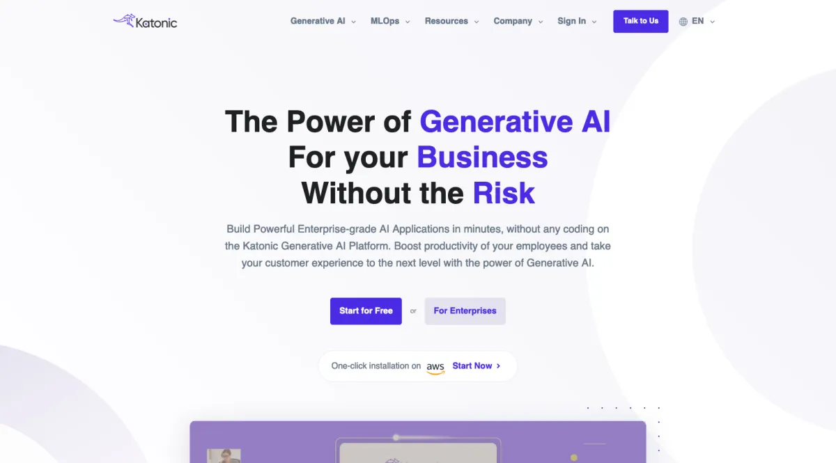 Interface Katonic.ai : fonctionnalités, prix, alternatives