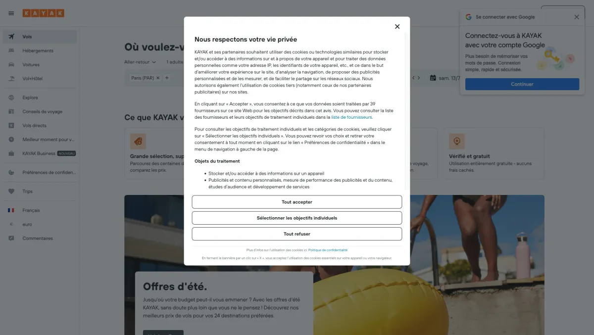 Interface KAYAK : fonctionnalités, prix, alternatives