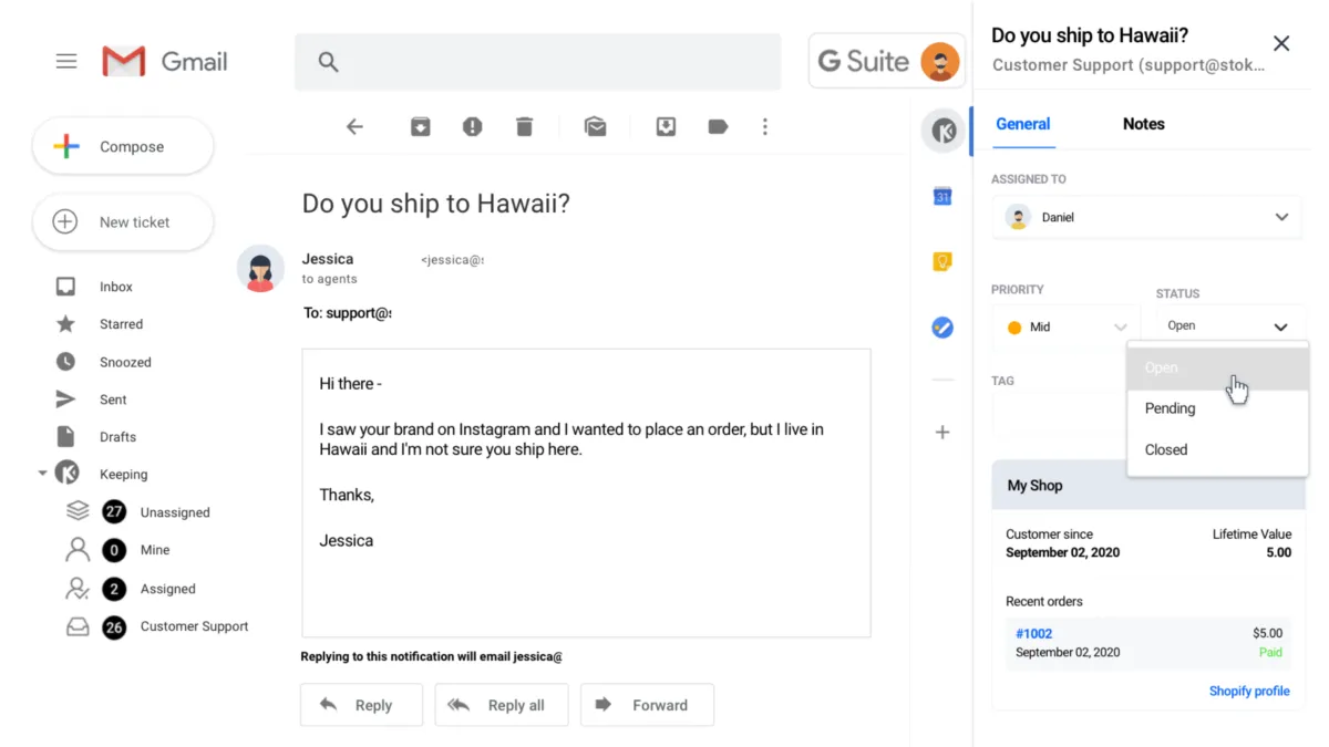 Notre avis sur Keeping : un logiciel de service client (assistance / support / SAV) à découvrir
