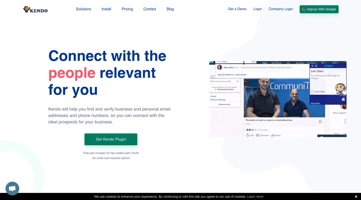 Interface Kendo Email Finder : fonctionnalités, prix, alternatives