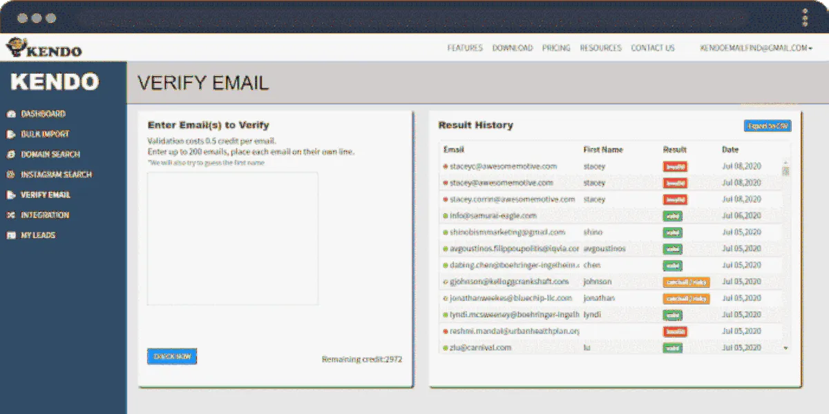 Notre avis sur Kendo Email Finder : un logiciel de génération de leads (lead generation) à découvrir