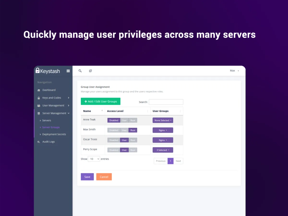 Interface Keystash: fonctionnalités, prix, alternatives