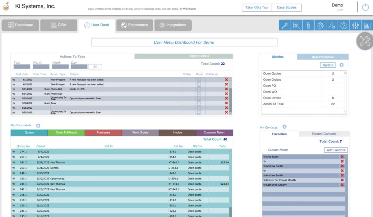 Interface KiBiz: fonctionnalités, prix, alternatives