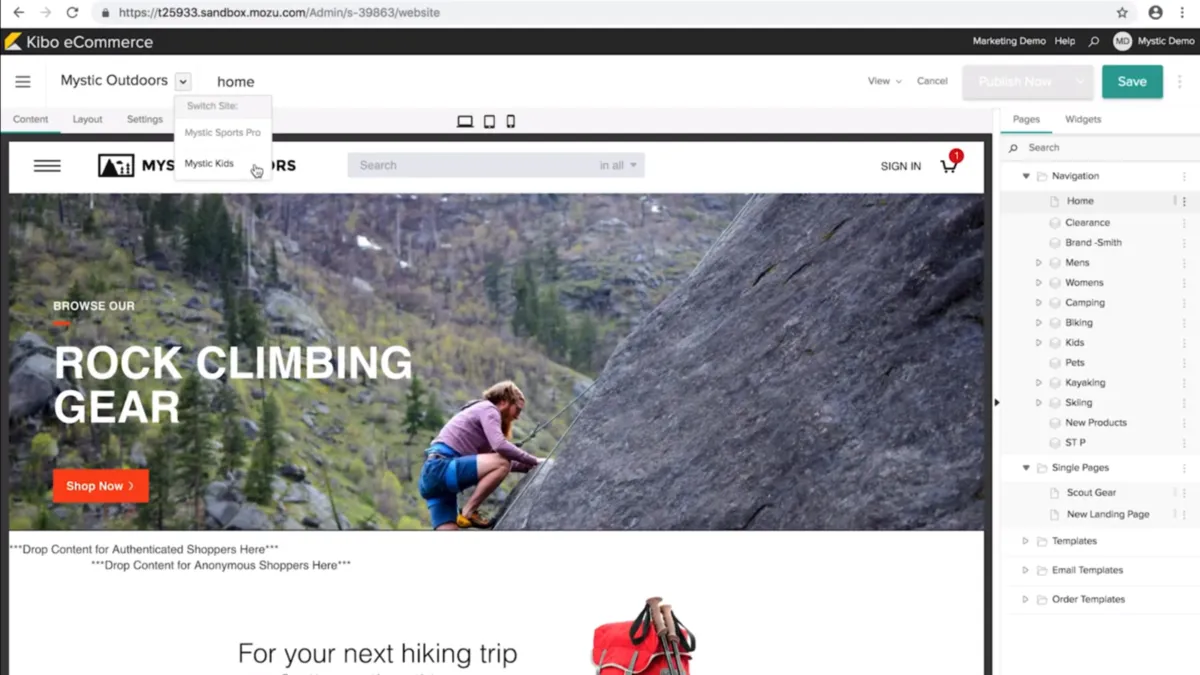 Interface Kibo eCommerce: fonctionnalités, prix, alternatives