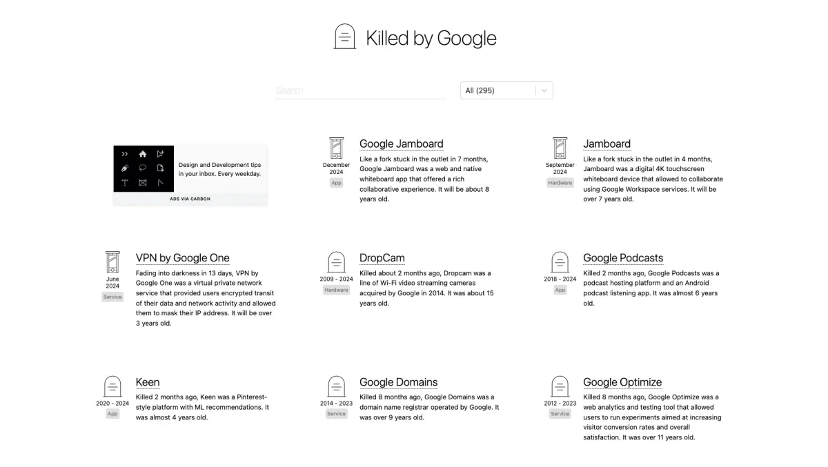 Notre avis sur Killed by Google : un logiciel de création de site web (website builder) à découvrir