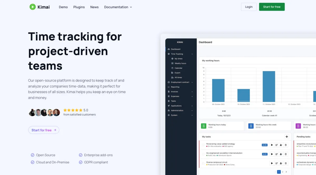 Interface Kimai : fonctionnalités, prix, alternatives