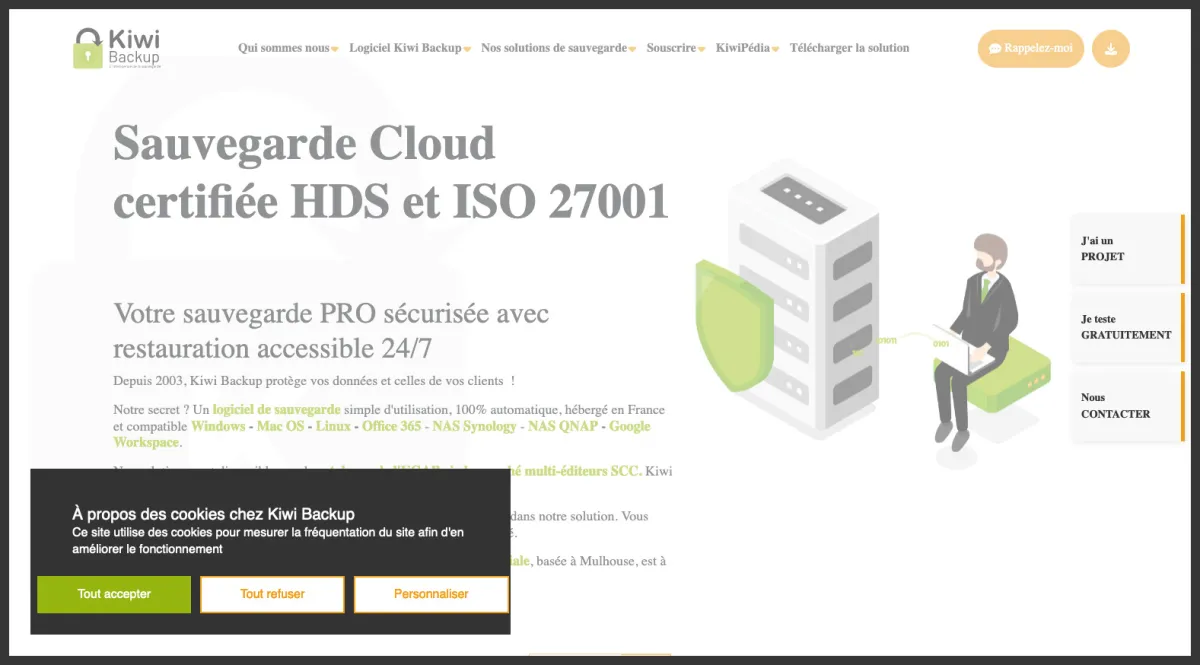 Interface Kiwi Backup : fonctionnalités, prix, alternatives