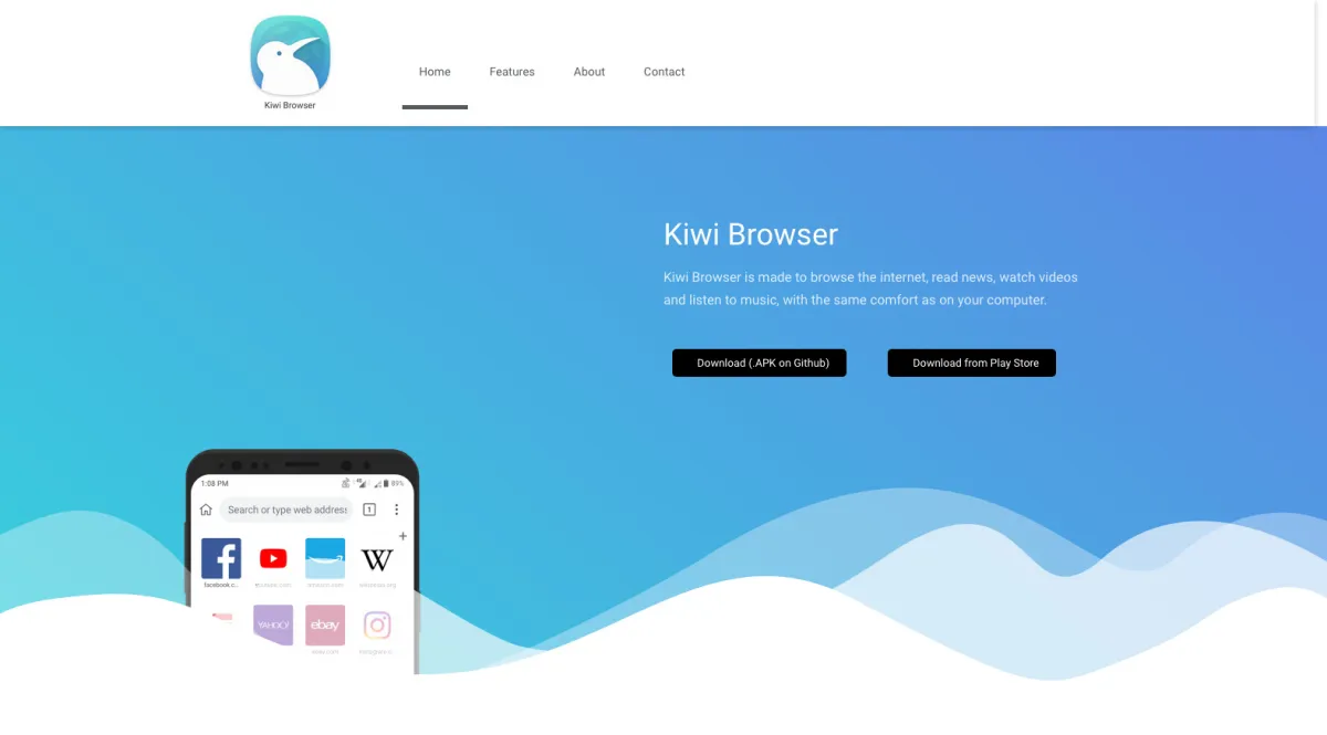 Interface Kiwi Browser : image, ergonomie, alternatives Interface Kiwi Browser : image, ergonomie, alternatives