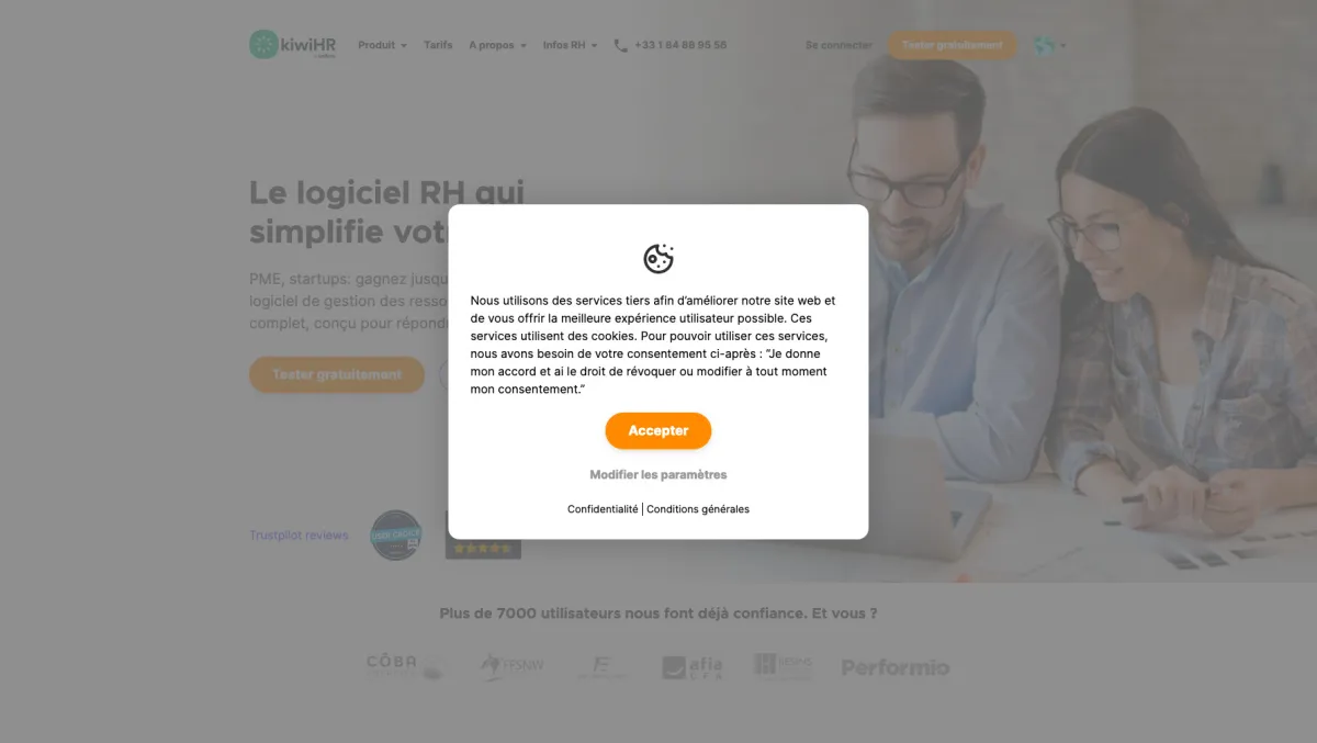 Interface kiwiHR - Congés et Absences : fonctionnalités, prix, alternatives