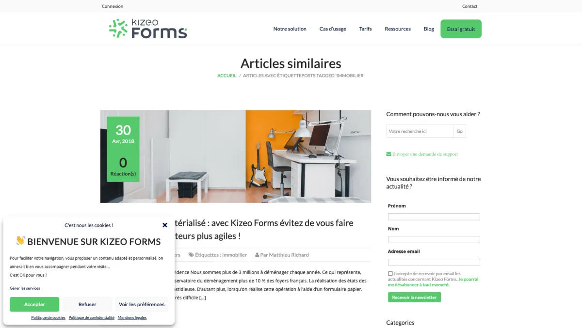Interface Kizeo Forms - Sales : fonctionnalités, prix, alternatives