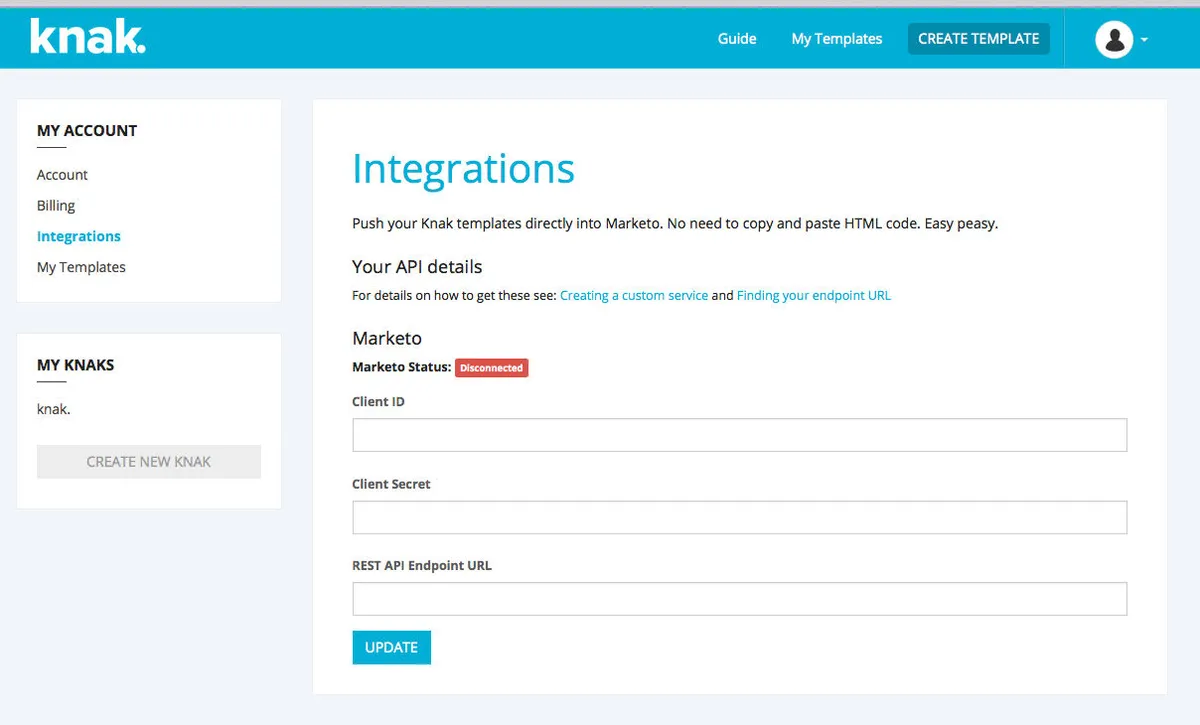 Interface Knak: fonctionnalités, prix, alternatives