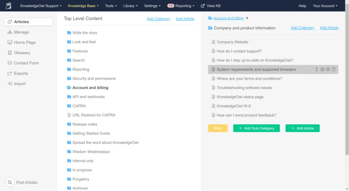 Notre avis sur KnowledgeOwl : un logiciel de gestion de documents à découvrir