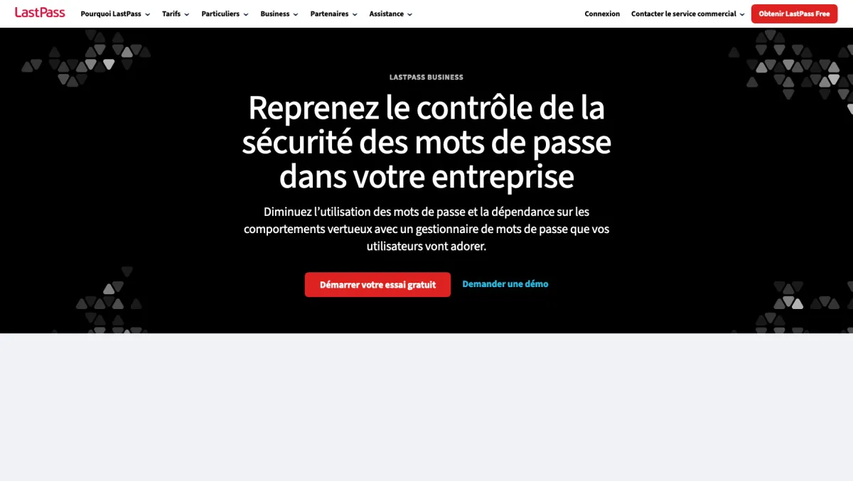 Interface LastPass Enterprise : fonctionnalités, prix, alternatives