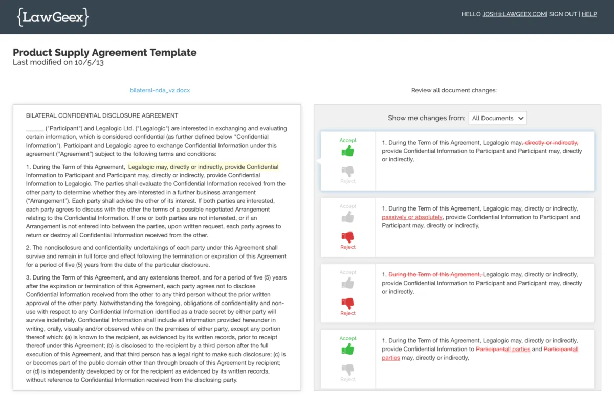 Interface LawGeex: fonctionnalités, prix, alternatives