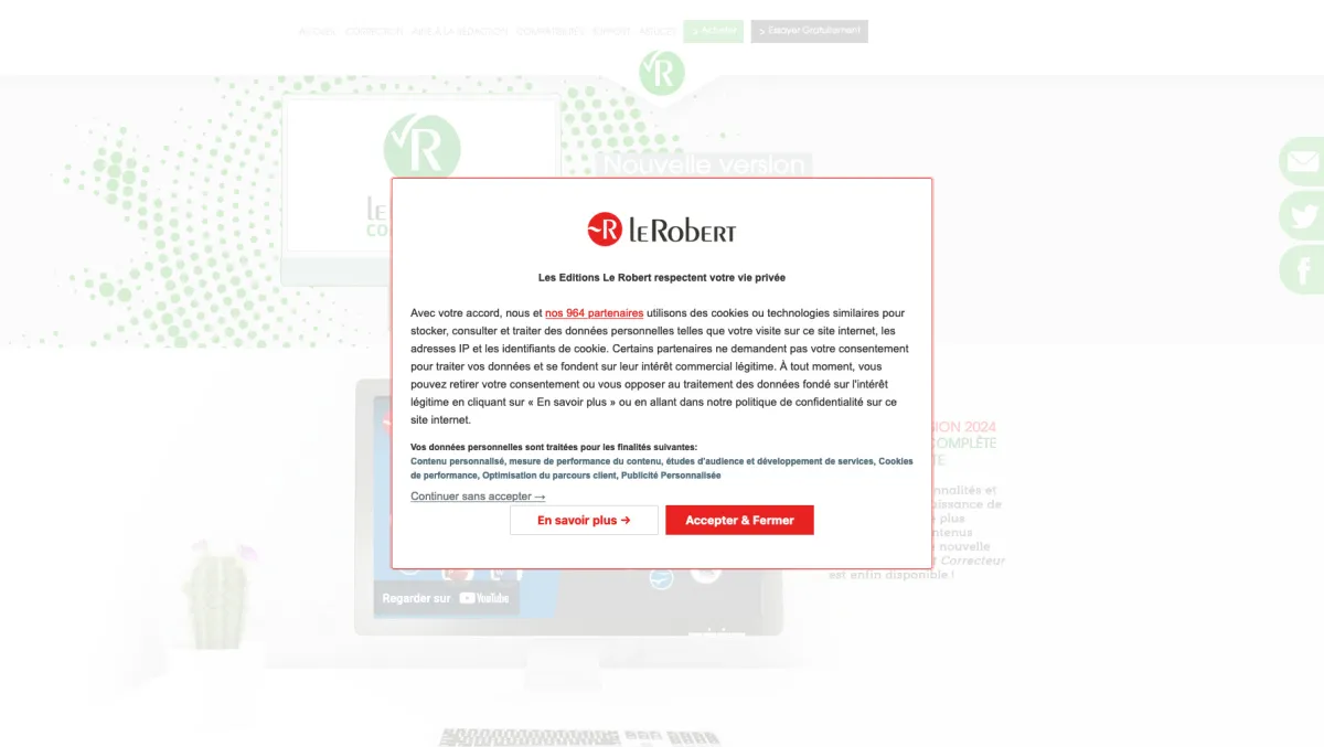 Interface Le Robert Correcteur : image, ergonomie, alternatives