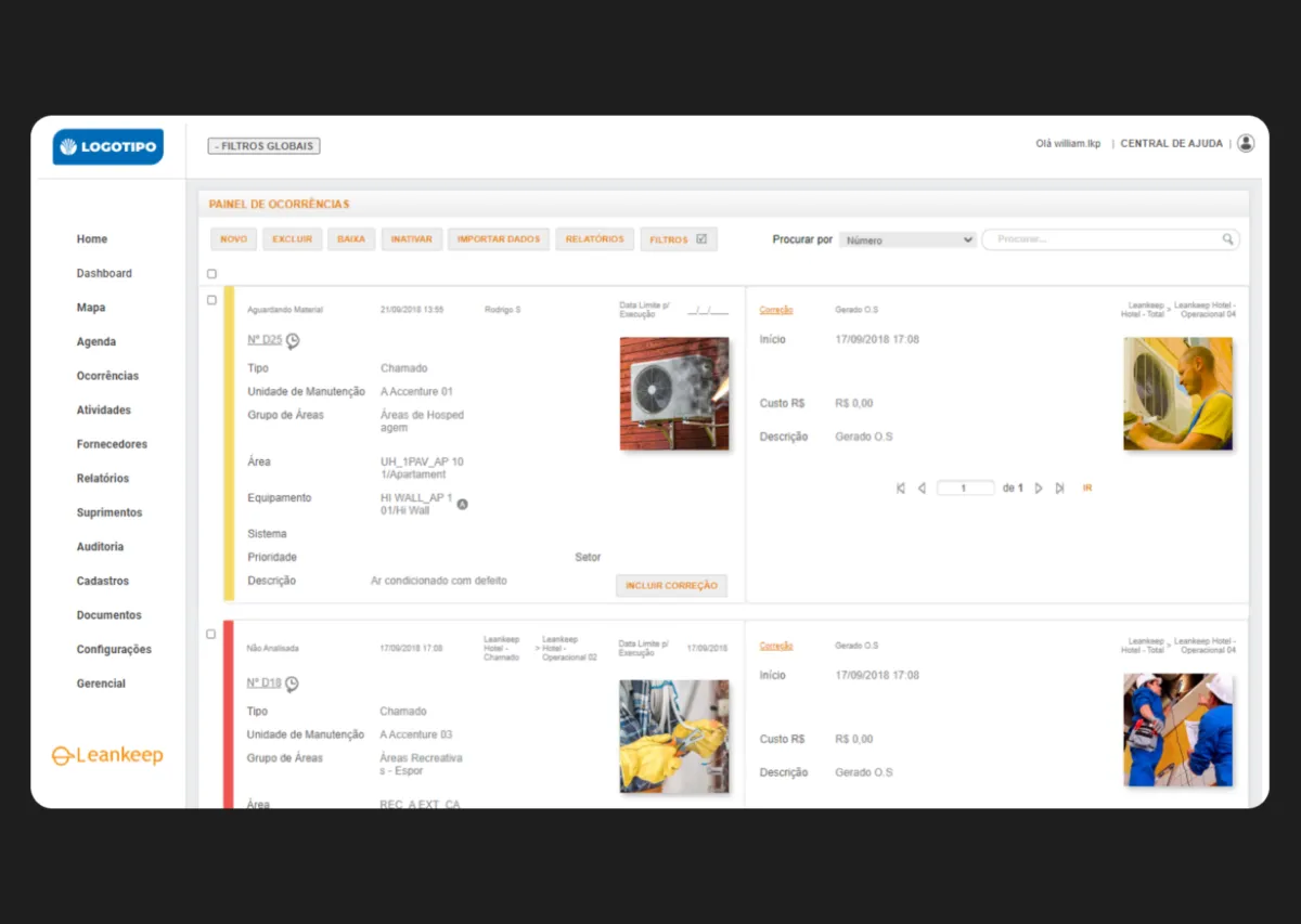 Interface Leankeep: fonctionnalités, prix, alternatives