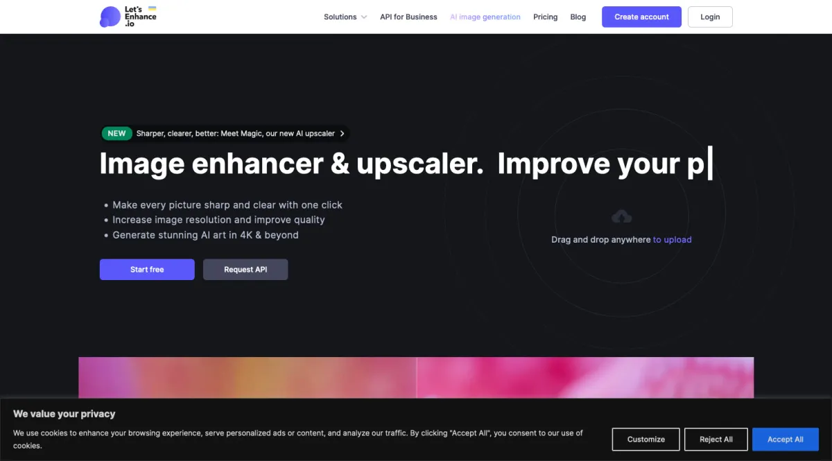 Interface Let's Enhance : fonctionnalités, prix, alternatives