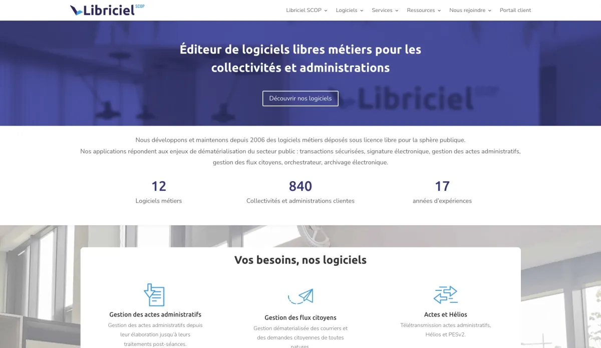 Interface LIBRICIEL SCOP : fonctionnalités, prix, alternatives