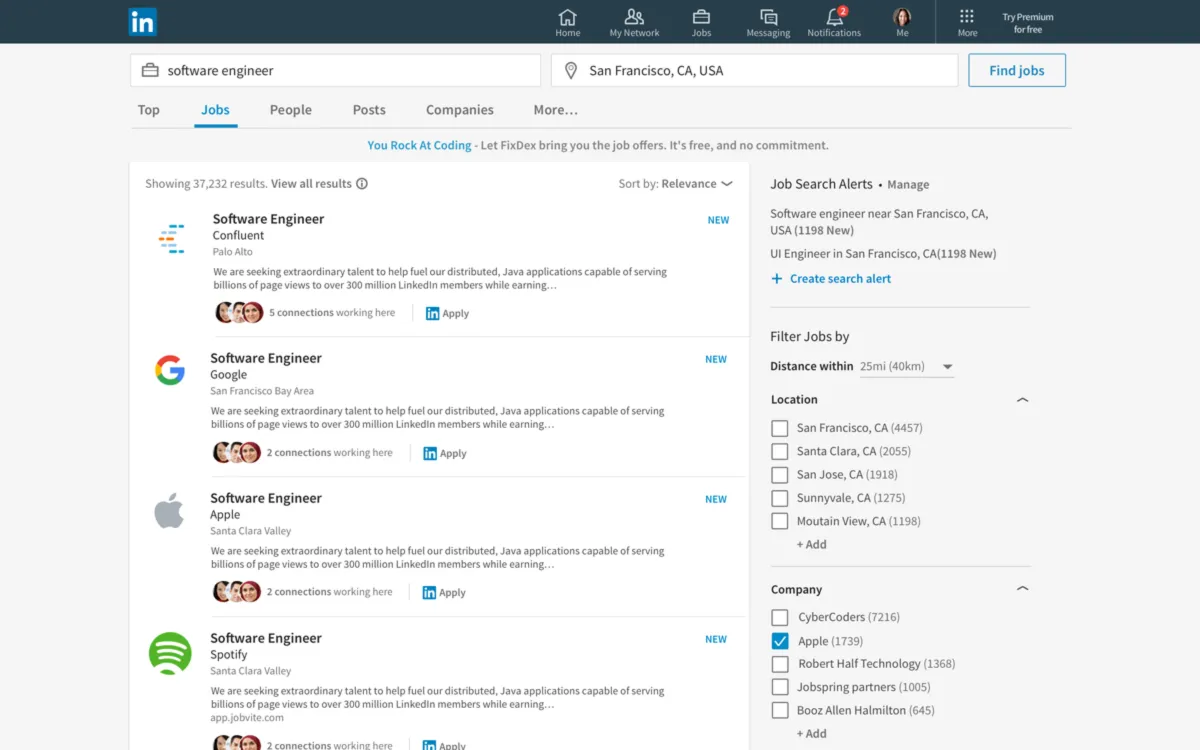 Interface LinkedIn for Business: fonctionnalités, prix, alternatives