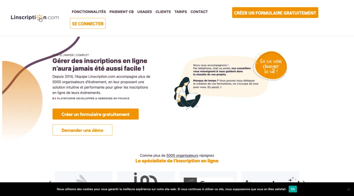 Interface Linscription.com : fonctionnalités, prix, alternatives
