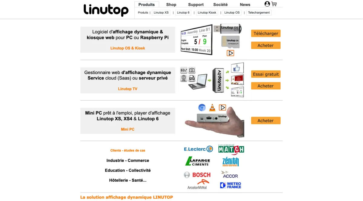 Interface Linutop Kiosk : fonctionnalités, prix, alternatives