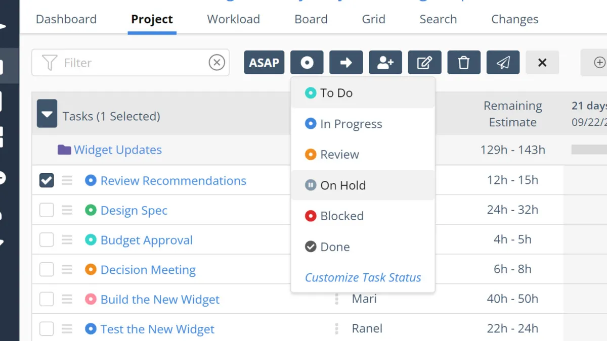 Interface Liquidplanner: fonctionnalités, prix, alternatives
