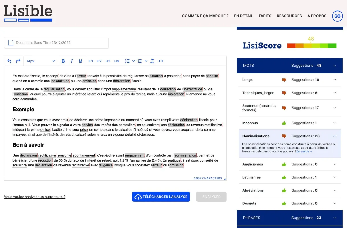 Notre avis sur Lisible : un logiciel de marketing de contenu (content marketing) à découvrir