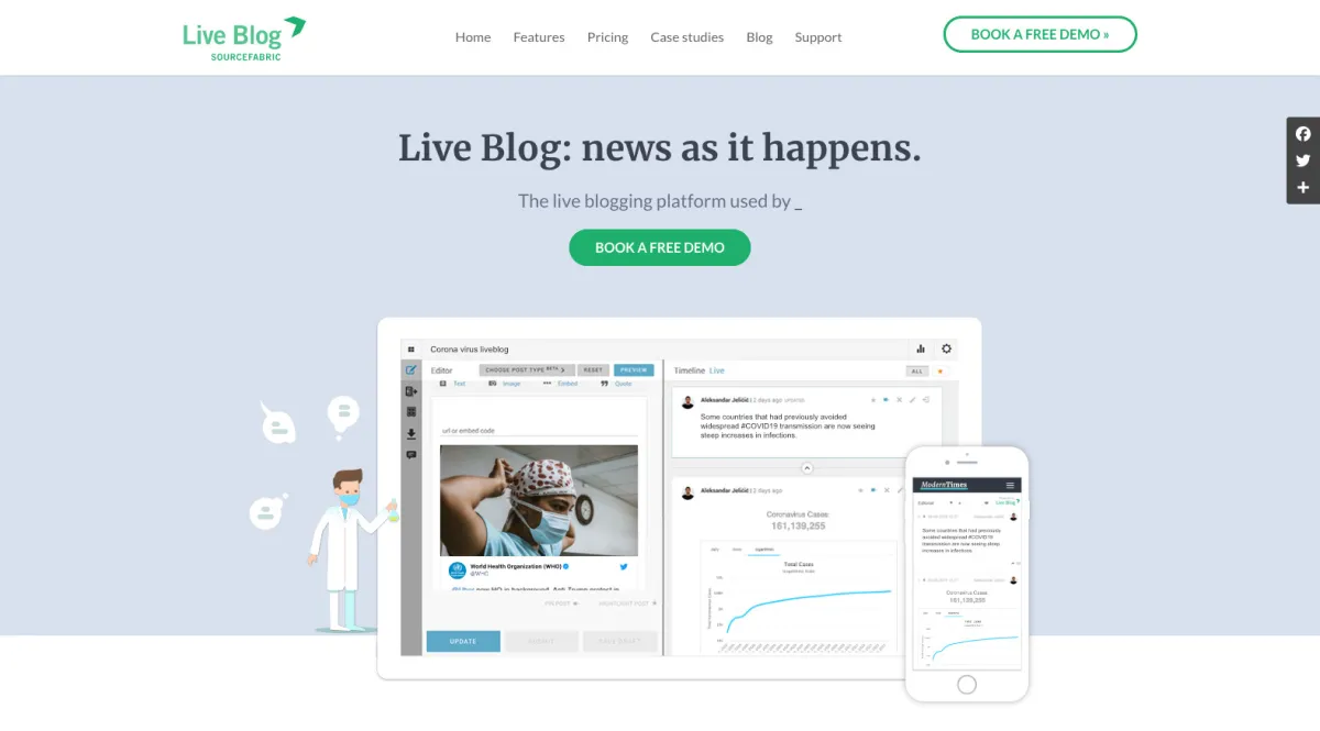 Interface Live Blog : fonctionnalités, prix, alternatives