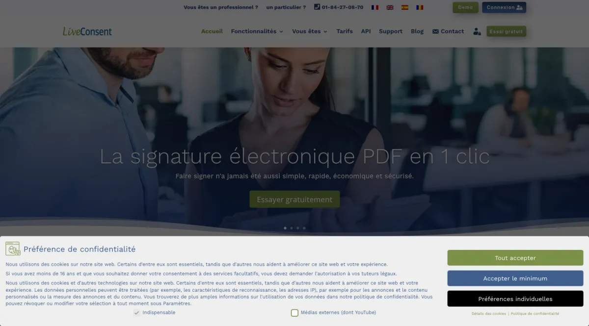 Liveconsent: avis sur le logiciel GED (gestion électronique des documents): fonctionnalités, avantages, inconvénients et tarifs