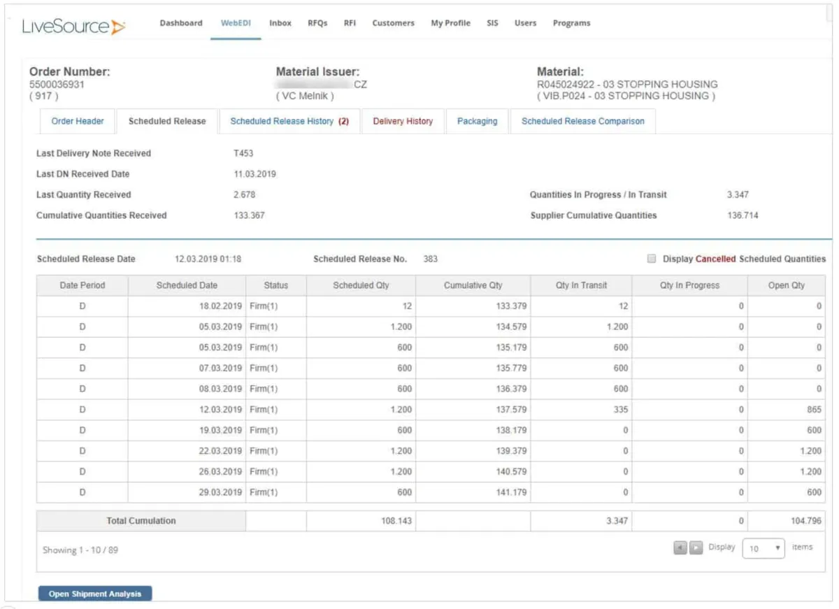 Notre avis sur LiveSource : un logiciel supply chain (SCM: gestion de la chaine logistique) à découvrir
