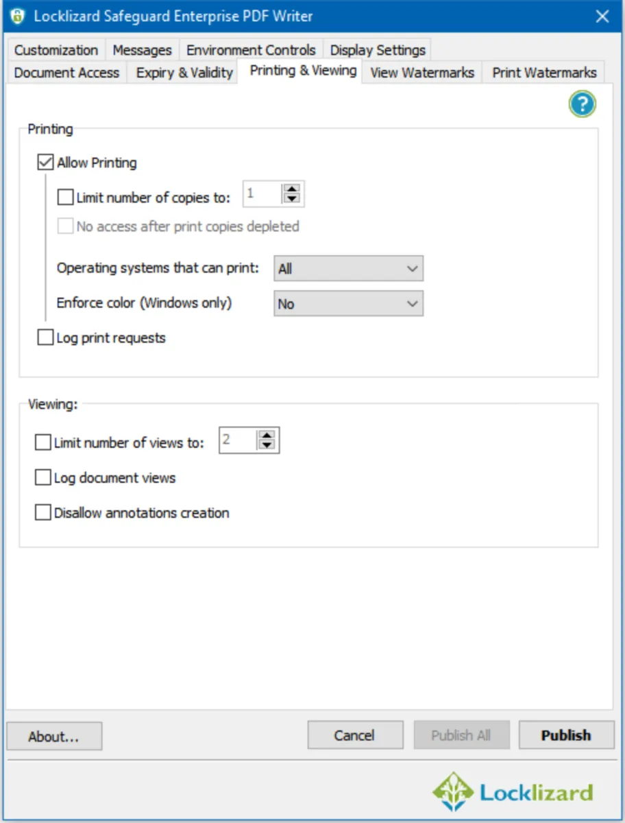 Interface Lizard Safeguard PDF Security: fonctionnalités, prix, alternatives