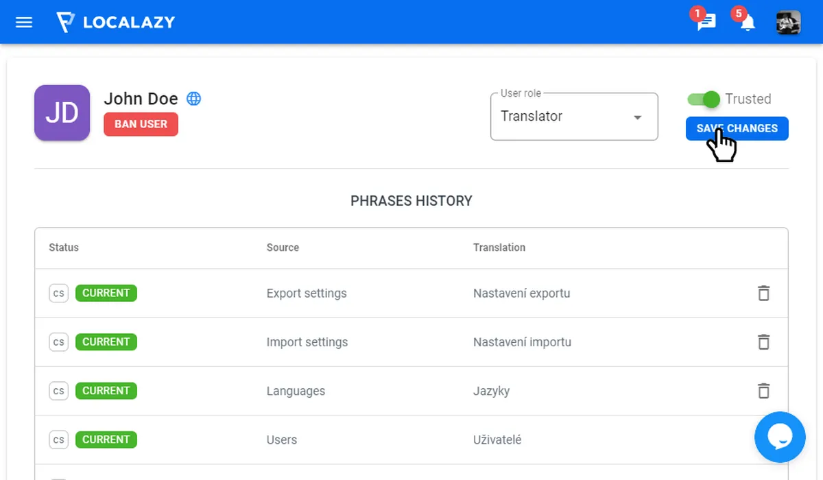 Interface Localazy: image, ergonomie, alternatives