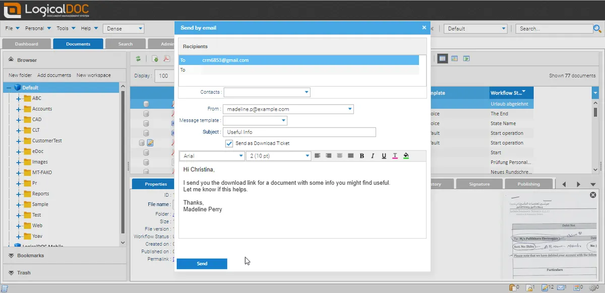 Interface LogicalDOC: image, ergonomie, alternatives