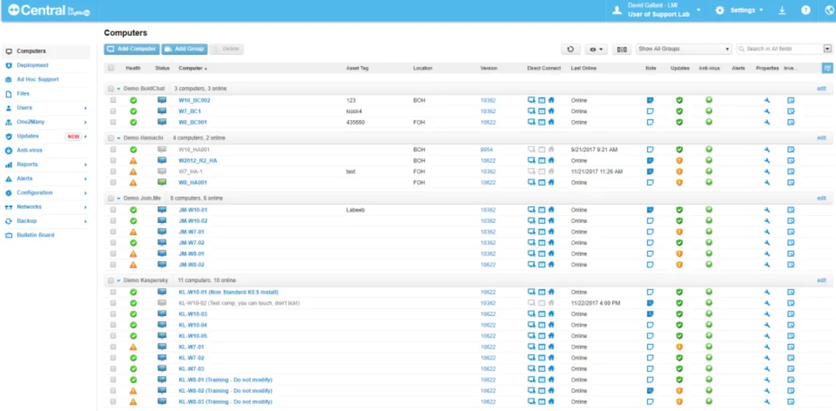Notre avis sur LogMeIn Central : un logiciel de gestion des actifs informatiques (ITAM) à découvrir