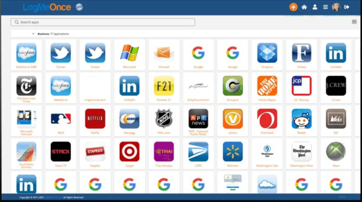 Interface LogMeOnce: fonctionnalités, prix, alternatives