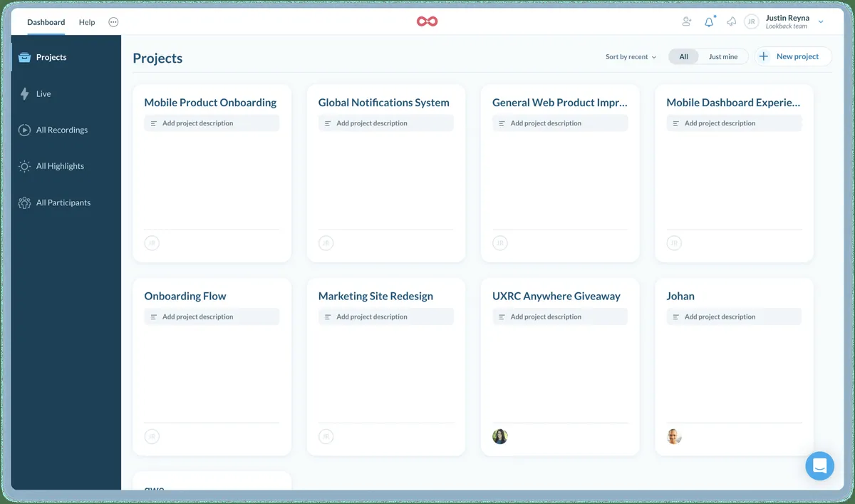 Lookback est un logiciel de test utilisateur populaire qui existe en version gratuite ou payante (à partir de 99 €) Lookback est un logiciel de test utilisateur populaire qui existe en version gratuite ou payante (à partir de 99 €)