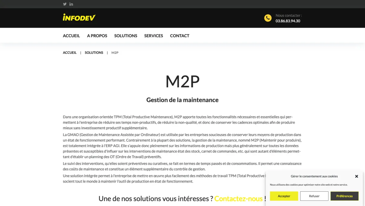 Interface M2P GMAO : image, ergonomie, alternatives