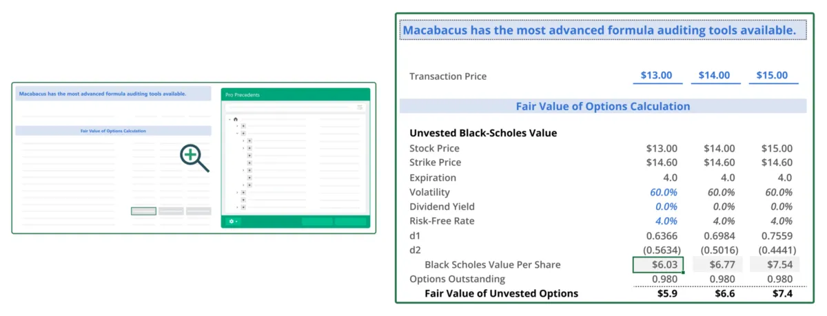 Interface Macabacus: fonctionnalités, prix, alternatives
