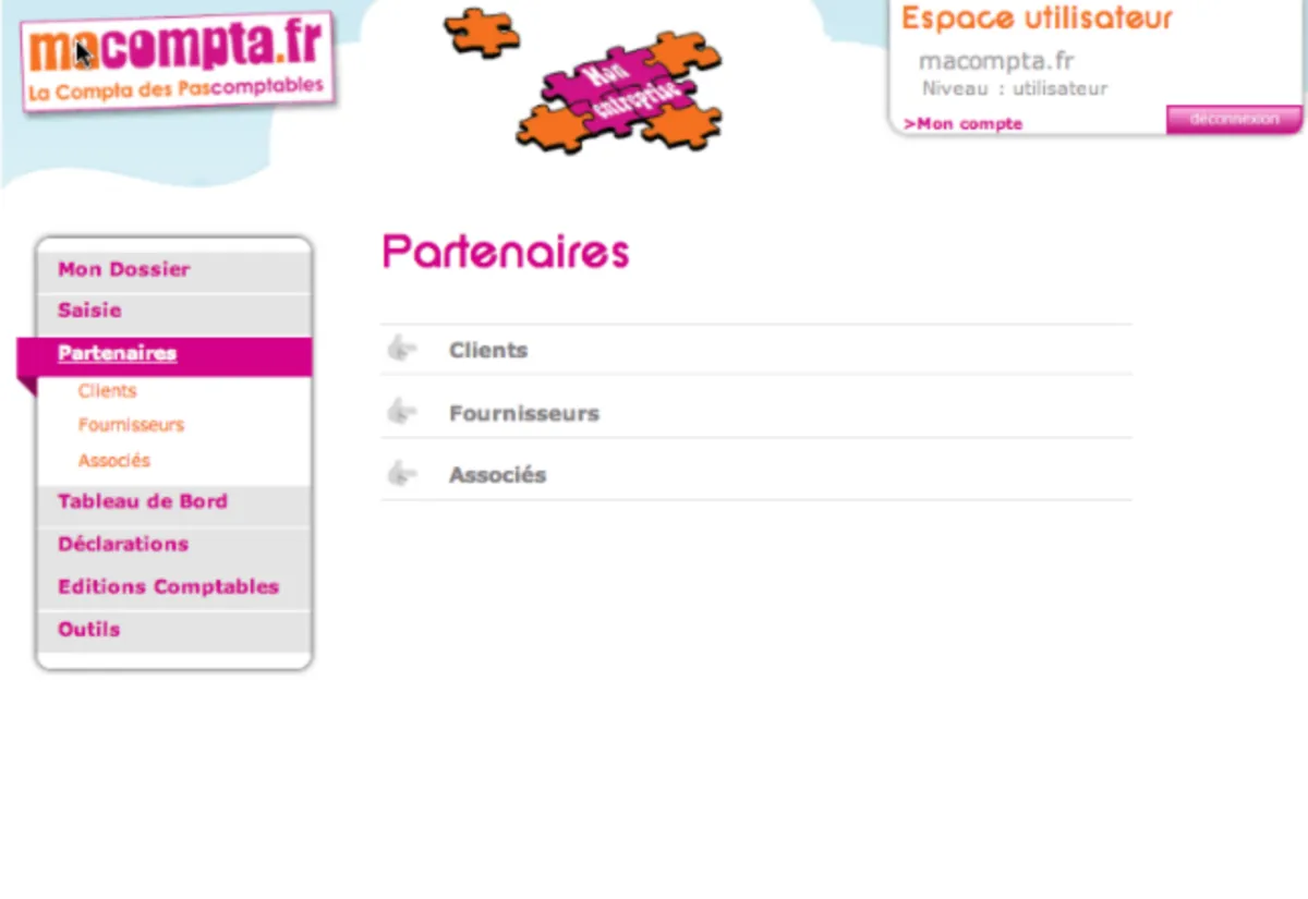 Interface Macompta.fr: fonctionnalités, prix, alternatives