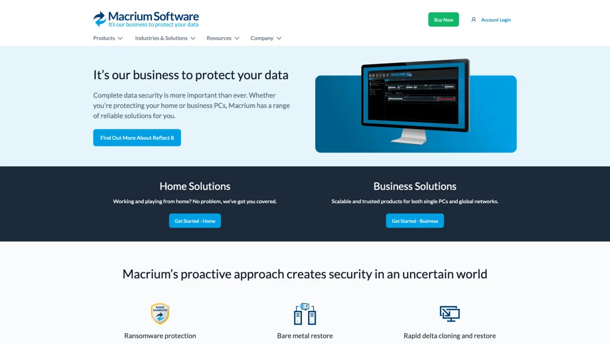 Interface Macrium Reflect : fonctionnalités, prix, alternatives