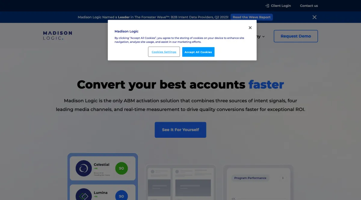Interface Madison Logic : fonctionnalités, prix, alternatives