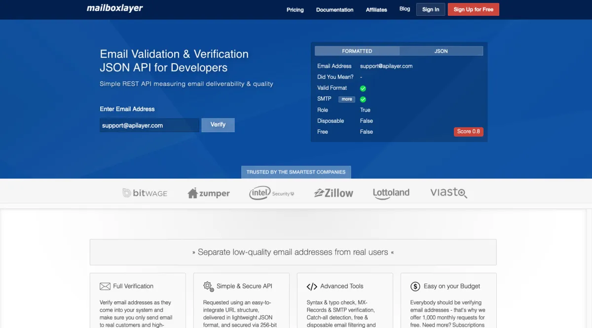 Notre avis sur mailboxlayer API : un logiciel d'emails transactionnels à découvrir