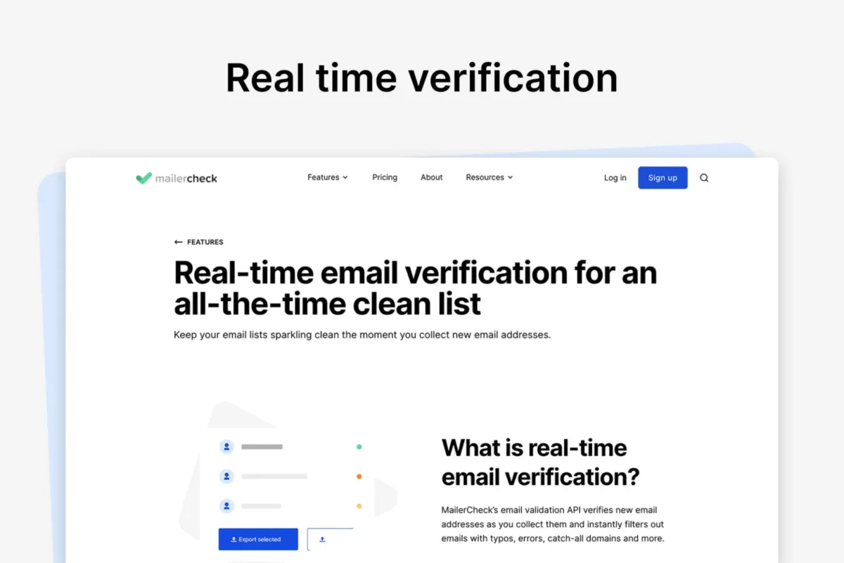 Interface MailerCheck: fonctionnalités, prix, alternatives