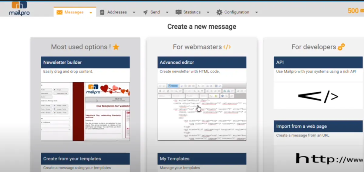 Notre avis sur Mailpro : un logiciel d'emailing et newsletters (marketing par email) à découvrir