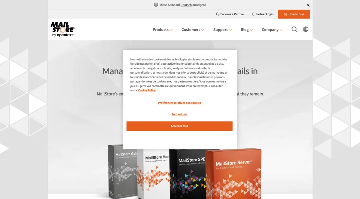 Interface MailStore : fonctionnalités, prix, alternatives