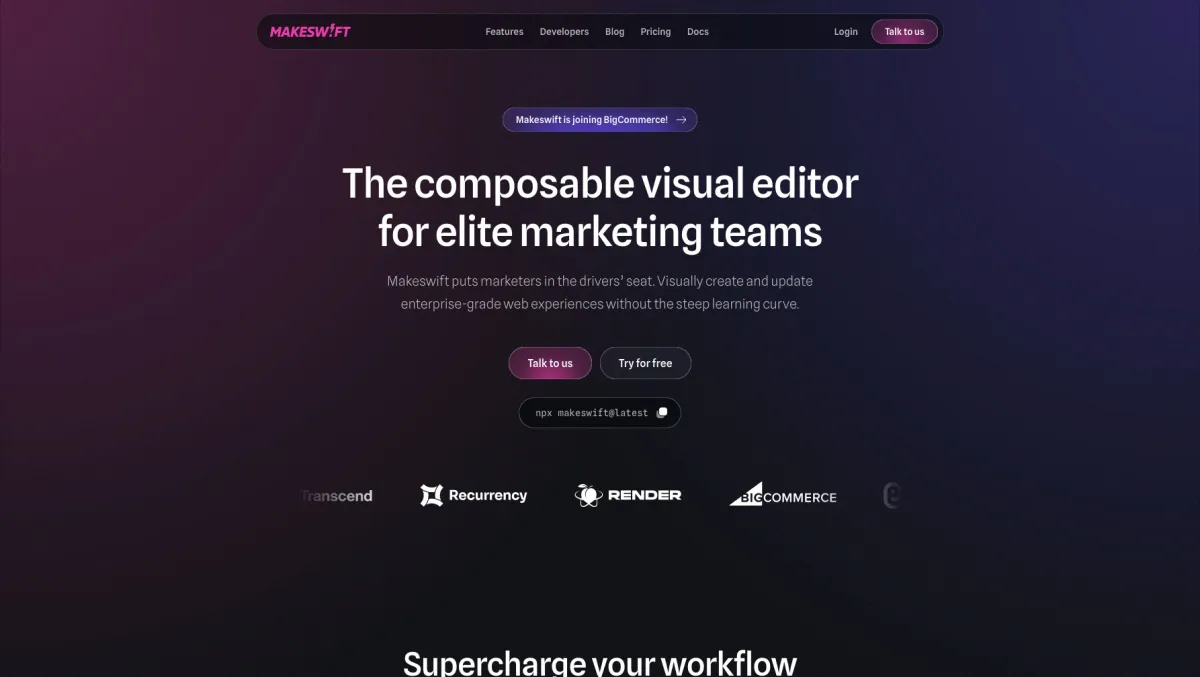 Interface Makeswift : fonctionnalités, prix, alternatives