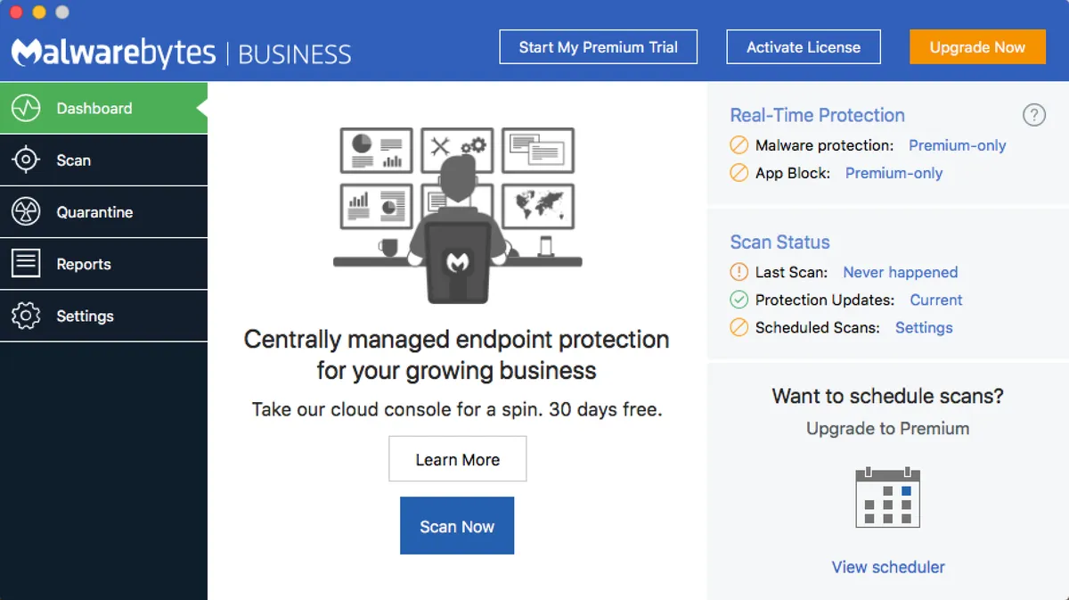 Notre avis sur Malwarebytes for Business : un logiciel de travail à distance (télétravail / remote work) à découvrir